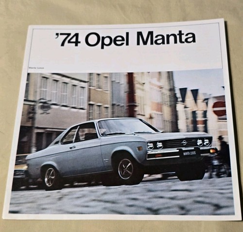 Vintage 1974 Opel Manta dealership sales brochure 4page Luxus Rallye Sport Wagon - Bild 1 von 3