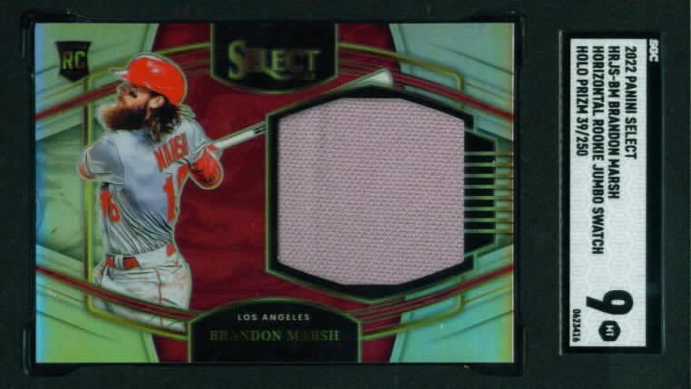 2022 Panini Select Rookie Jumbo Swatch BRANDON MARSH Angels #d 39/250  SGC 9