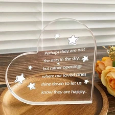 2D 1PC Heart Acrylic Decor Plaque with Loved Quote for Home Office or Gift 4*4In