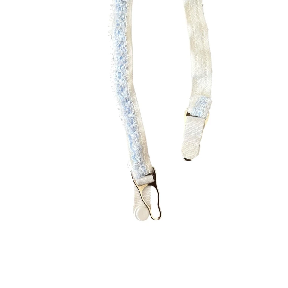 Liguero de boda vintage Kayser malla encaje azul crema pequeño Foto 4 de 4