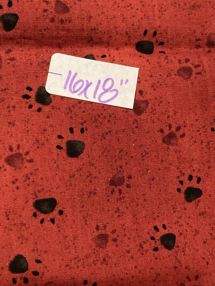 Lot of 6 Cotton Fabric Scraps Blue Green Red Black Polka Dot Fruit Sky Lot #9 - Image 3 of 4