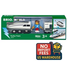 BRIO World 36003 Turbo Train Engine Speed Boost Blue Light Wooden Railway Toy