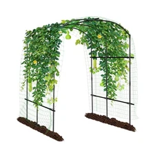 Garden Arch Trellis Metal for Climbing Plants 87 Inch Outdoor Easy Assembly