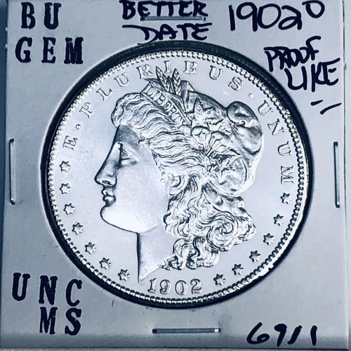 1902 O BU GEM MORGAN SILVER DOLLAR UNC MS+++ U.S. MINT RARE COIN 6911