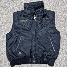 Vtg Descente Puffer Ski Vest Mens M Womens L Black Beaver Creek Club Vest