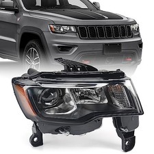 - For Jeep Grand Cherokee Headlight Assembly 2017 Right/Passenger Black Frame