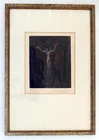 Ernst FUCHS, Der Gekreuzigte mit Begleiter - Radierung in Farbe