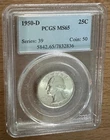 This is a U.S. 1950-D PCGS MS65 25 cents