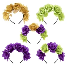 Rose Flower Headband Wedding Party Fabric Floral Hairband Elegant Hair Decors