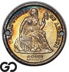 1877 Seated Liberty Dime LOVE TOKEN "AD"