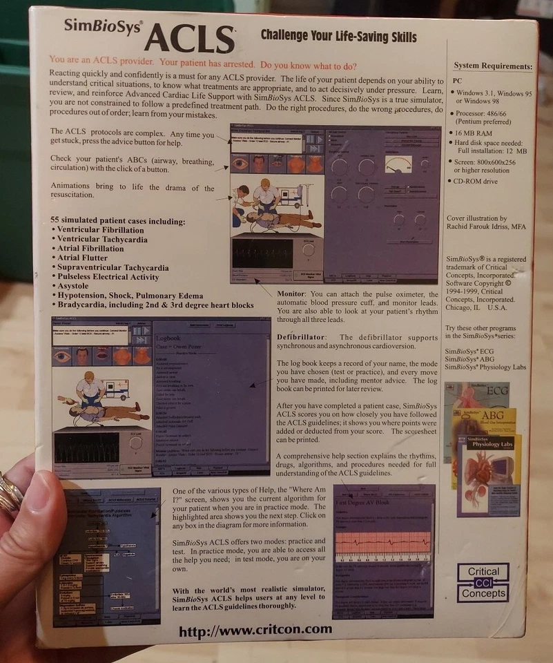 Symbiosys ACLS Simulation Software For Windows 95/98 Nursing Cardiac  - Image 3 of 4