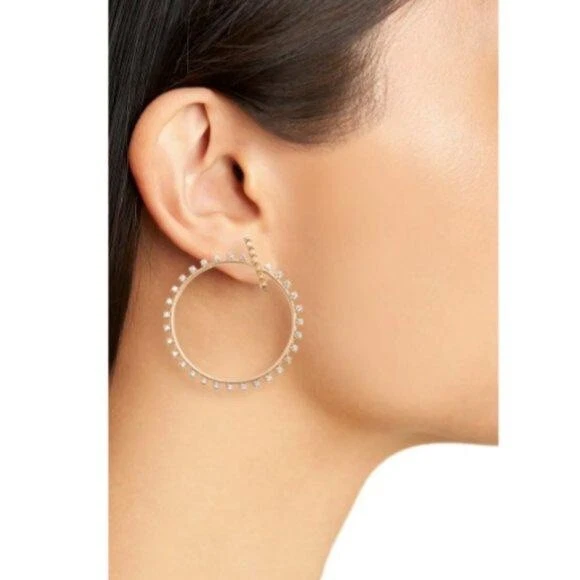 Pendientes de aro Kendra Scott Charlie Grace circonita cúbica, tono oro rosa, nuevos con etiquetas $80 Foto 2 de 4