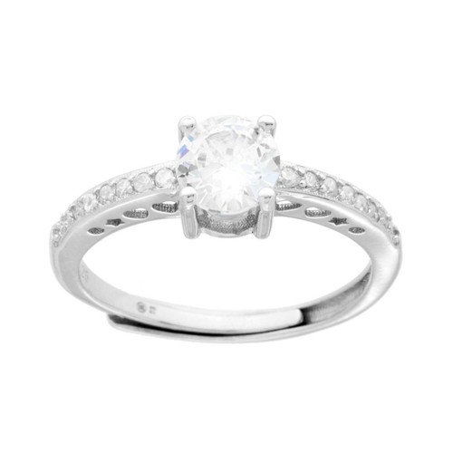 Anello Con Stella E Zirconi Bianchi In Argento 925 Dorato - Foto 3