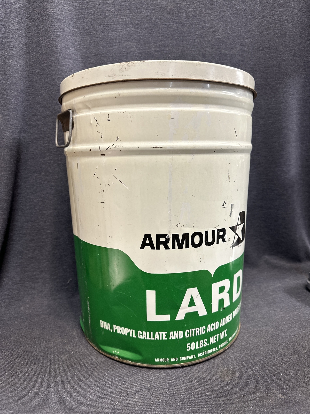 Vintage Armour Star Pure Lard 50 Lbs. Tin Bucket Pail Damaged eBay