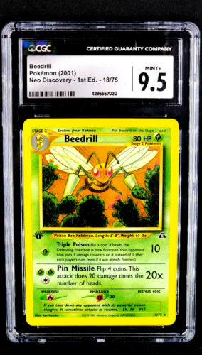 2001 Pokemon Neo Discovery 1st Edition #18 Beedrill CGC 9.5 Mint+ POP 1 - Picture 1 of 11