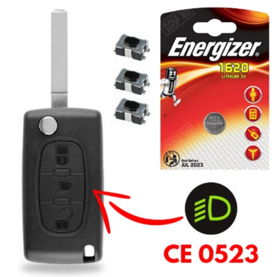 Coque Clé Plip 3 Boutons pour Télécommande CITROEN C2 C3 C4 C6 C8 ➤ Phare 💡