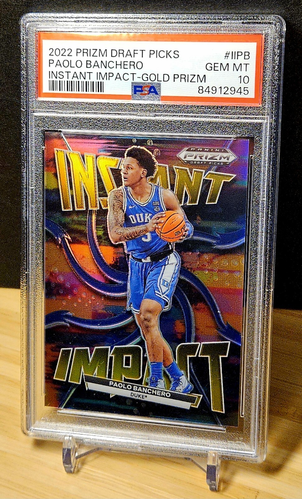 2022 Paolo Banchero Panini Gold Prizm Instant Impact PSA 10 /10 POP 2 Rookie RC