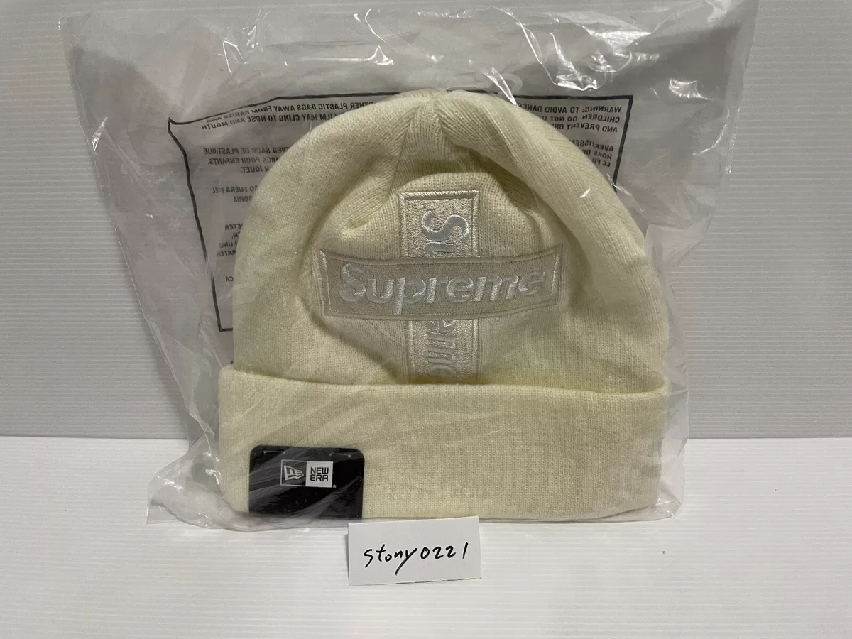 Supreme x New Era Cross Box Logo Beanie natural (FW20)