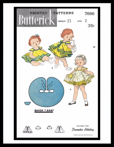 BUTTERICK 7666 PATRÓN Bebé Vestido Frock Soltero Traje de sol Elige 6mth & 1 & 2 & 3 - Imagen 10 de 34