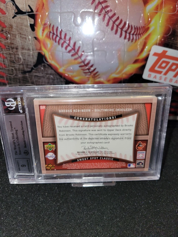 2005 Upper Deck Sweet Spot Classic Brooks Robinson BALL AUTO Bronze BGS 8.5 - Image 2 of 3