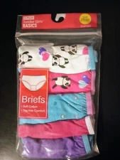 5 Pack Toddler Girls Size (2T/3T) Basics Tagless Briefs Soft 100% Cotton 