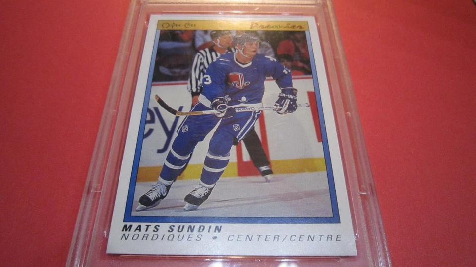 NHL 1990 OPC O-PEE-CHEE PREMIER #114 MATS SUNDIN ROOKIE RC HOF PSA 10 GEM MINT - Image 3 of 4