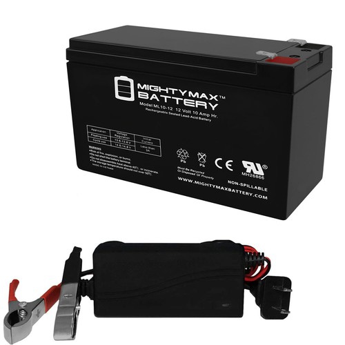 Mighty Max 12V 10AH SLA batería de recambio para de afeitar Quad + Cargador | eBay