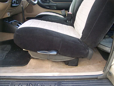 FUNDAS DE ASIENTO DELANTERAS FORD RANGER 1990-2020 VELOUR CUSTOM FIT DOS TONOS COLOR 8 COLORES Foto 2 de 4
