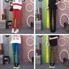 Women Hollow Out Pencil Pants Trousers Skinny High Waist Stretch Slim