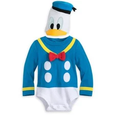 Disney Store Donald Duck Baby Bodysuit Dress Up Boy Costume Mickey Halloween NEW