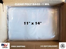 11x14" Clear Poly Bags Flat Open Top 1-Mil ml LDPE Plastic T-Shirt 100 200 1000