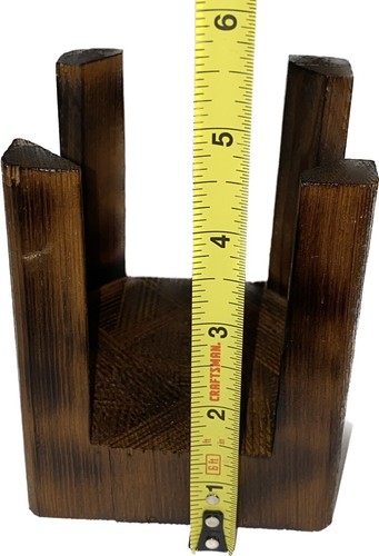 Vintage Rustikal Zweifarbig Holz Holz Untersetzer 6er Set mit Halter Bargeschirr Set - Bild 7 von 14