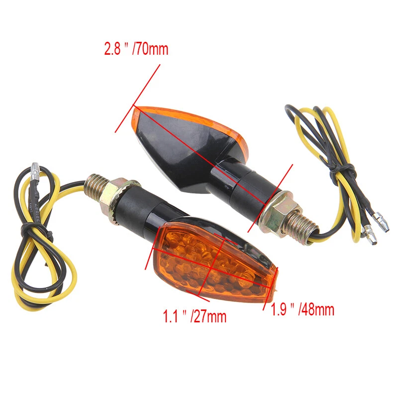 Intermitentes LED ámbar universales de 10 mm para motocicleta luces de señal de giro luces indicadoras Foto 3 de 4