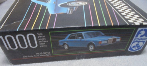 Fx Schmid Rolls Royce 1000 Piece Puzzle Blue Car 38.5 x 13 3/4 in Vtg COMPLETE - Picture 3 of 10