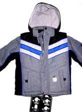 4 in1 Big Chill Boys Winter Ski Jacket Vest Reversible Size 4 Detachable Hood