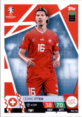 Topps EURO EM Germany 2024 Trading Card SUI 16 - Cedric Itten