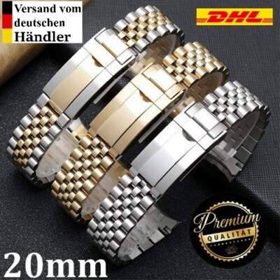 Jubilee Stil Armband Faltschließe Uhr GMT Style 316L Edelstahl Band