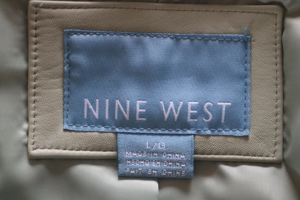 Chaqueta para mujer Nine West verde con cremallera completa bolsillo frontal talla L Foto 3 de 4