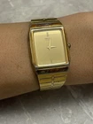 Vintage Men's Dress Seiko 6430- 5350 watch Gold Tone Bracelet SGP Japan 453