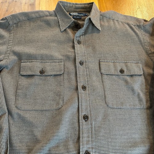 VTG Polo Ralph Lauren Flannel Shirt. Medium. Houndstooth. Wool Blend - Picture 4 of 11