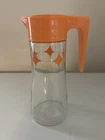 Vtg  Anchor Hocking Tang Glass Carafe Orange Juice Pitcher Atomic Diamond Star