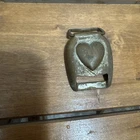 Civil War era brass HEART HORSE Bridle Harness BUCKLE Rosette Tack USA CSA