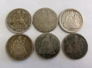 (6) Count Seated Liberty Silver Dime Lot