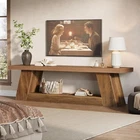 63 Inch TV Stand for 55-75-Inch TV, Farmhouse Entertainment Center Console Table