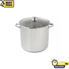 Mainstays 20 Qt Stainless Steel Stock Pot with Glass Lid | Induction Compatible