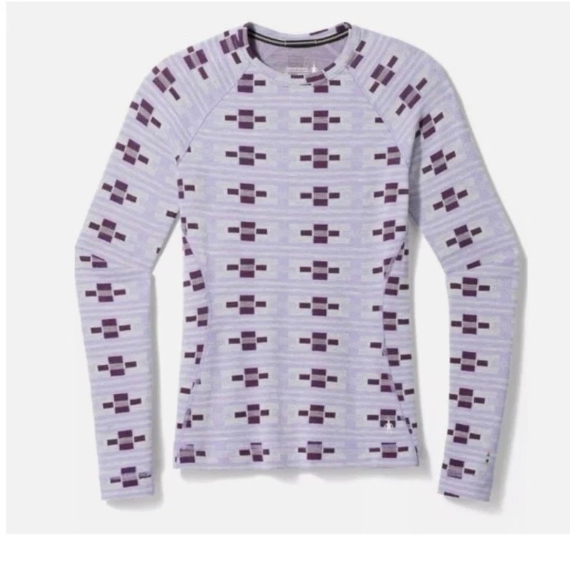 SMARTWOOL Classic Thermal Merino Crew Base Layer Top Violet Flirt With Me Purple