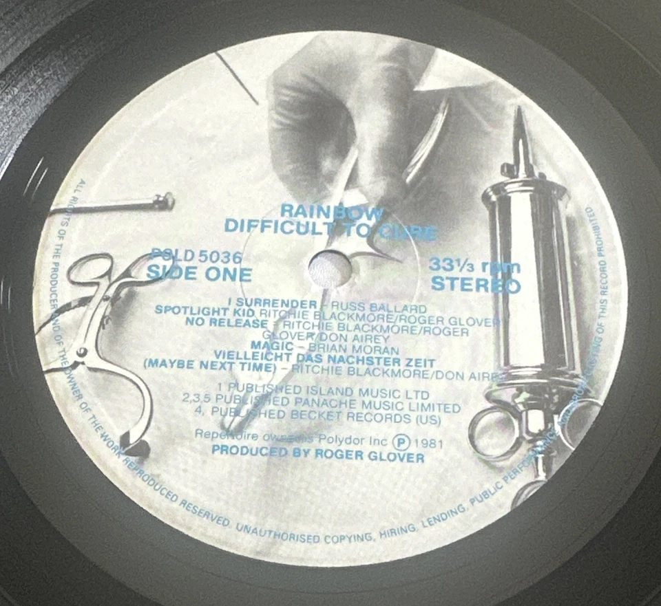 Rainbow -   Difficult To Cure  - Vinyl LP Album Record 1981 -  Polydor EX / VG+ - Image 3 of 4