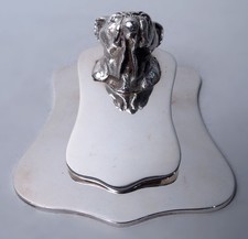 John Henry Hill Paperclip Edwardian Bulldog Dog English Sterling Silver 1917