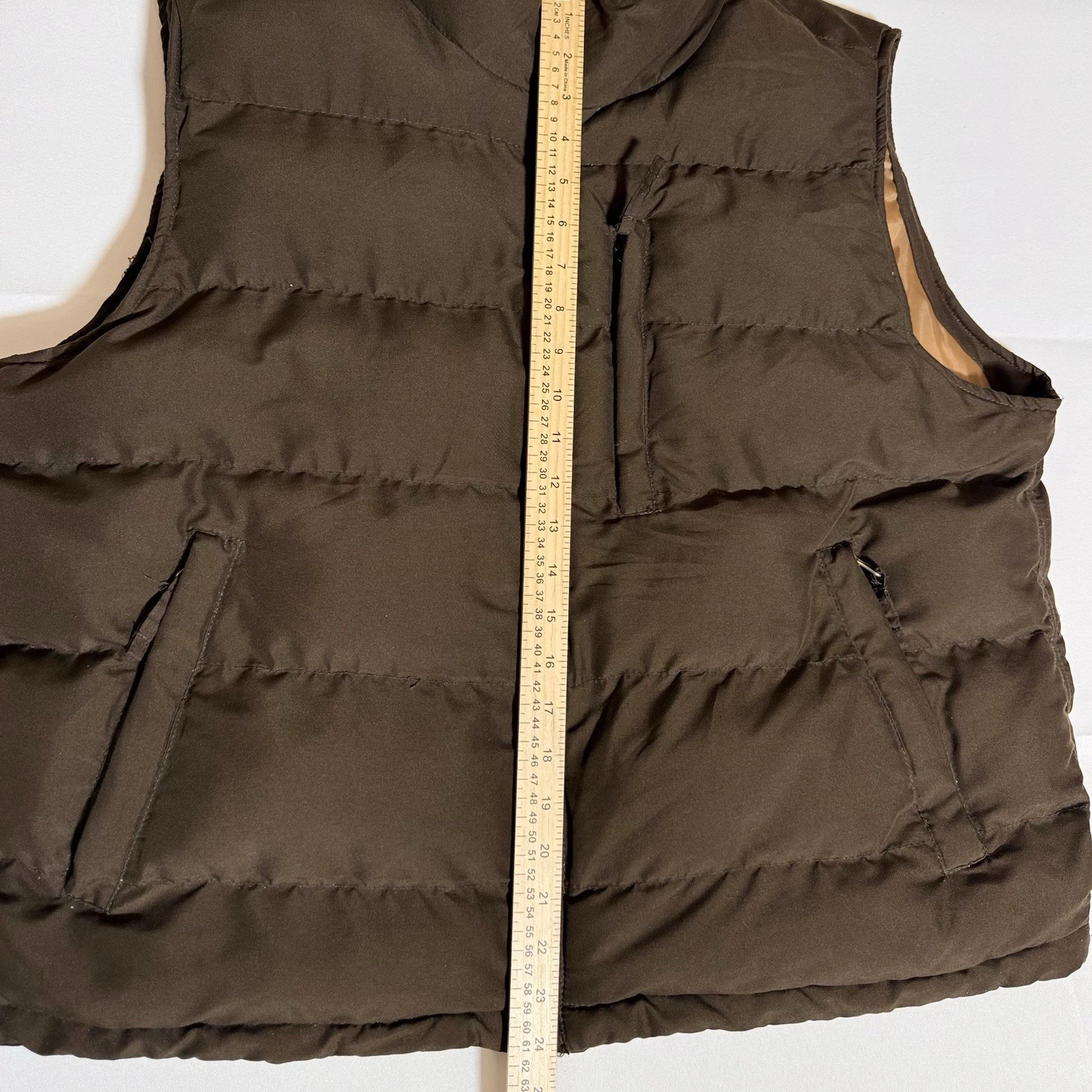 St Johns Bay Vest, RN#96298, Puffer, Brown, Male, XL