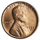 GEM BU 1955-S LINCOLN WHEAT CENT PENNY - LOTS OF RED - *UPGRADE YOUR ALBUM!*